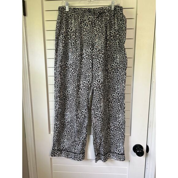 Victoria’s Secret Leopard Print Lounge Pajama Pants Drawstring Relaxed Size L - Picture 2 of 9